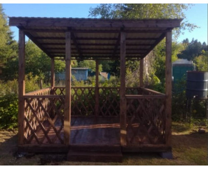 Беседка для дачи "Каскад" в городском округе Истра с односкатной крышей
