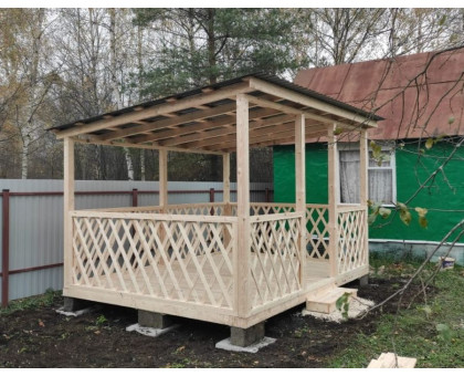 Беседка для дачи "Каскад" в городском округе Истра с односкатной крышей